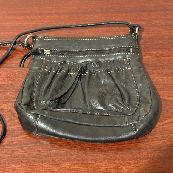 Fossil Black leather crossbody handbag - Picture 1 of 6